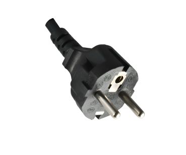 DINIC Netzkabel Schutzkontaktstecker gerade auf C13, schwarz, 3m